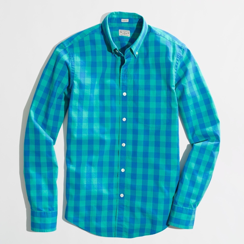 Crew Factory double Gingham boy fit shirt Sz S